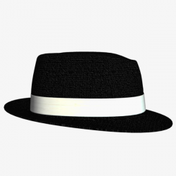 Broad-brimmed White Hat Rim Black Gang, Cartoon Hat, Gangster Hat ...
