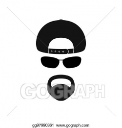 Vector Art - Man with baseball cap, sunglasses and goatee. Clipart ...