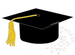 Black Graduation Cap clipart | Coloring Page
