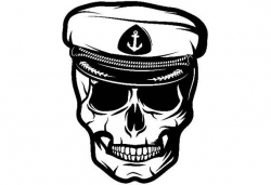 Captain Hat Sailor Cap Navy Anchor Sea Skull Nautical Boat Ship ...