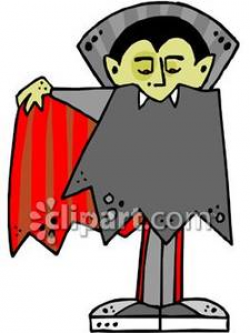A Cartoon Vampire with Its Cape Across Its Face Royalty Free Clipart ...