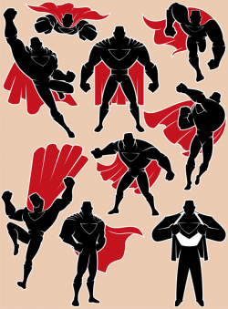 Superhero in Action - Vector Cartoon Clipart Illustration. super ...
