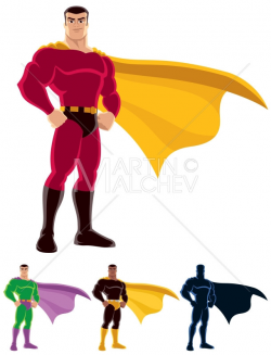 Superhero - Vector Cartoon Clipart Illustration. super, hero, man ...