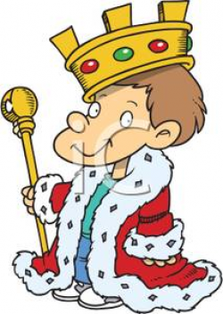 A Kid Wearing a Crown and a Cape - Clipart