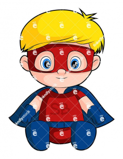 Cute Baby Boy Superhero Cartoon Vector Clipart | Superhero
