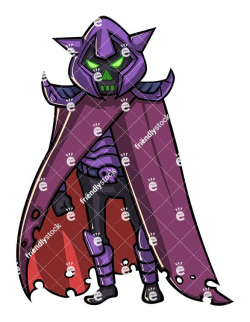 Evil Supervillain With Scary Mask And Cape Cartoon Clipart ...