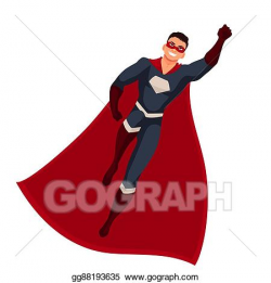 Stock Illustration - Superhero man in cape and usual clothes ...