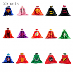 25sets 1cape+1mask children kids superhero capes costume baby super ...