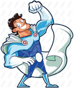 Muscular Superhero Guy With Cape Clip Art - Royalty Free Clipart ...