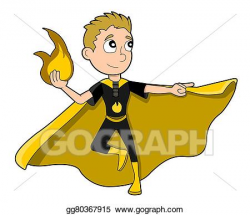 Drawing - Superhero boy cartoon. Clipart Drawing gg80367915 - GoGraph