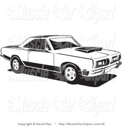 Automotive Clipart of a Parked 1968 Barracuda Muscle Car by David ...