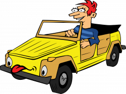 Clipart - Boy Driving Car Cartoon