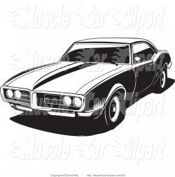 Automotive Clipart of a Black and White 1968 Pontiac Firebird by ...