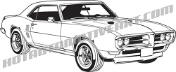 1968 pontiac firebird muscle car clip art, buy two images, get one ...