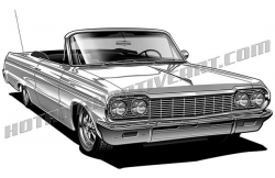 1964 chevy impala convertible clip art, buy two images, get one ...