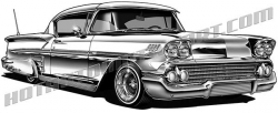 1958 chevrolet impala lowrider clip art, high quality, buy two ...