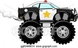 Vector Art - Monstertruck police car 4x4 cartoon. EPS clipart ...