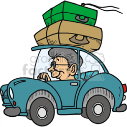 Royalty-Free Person driving a car with suitcases on the roof 172838 ...