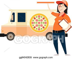 Vector Art - Pizza delivery car. Clipart Drawing gg84042835 - GoGraph