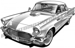 1957 fordÂ thunderbird vector clip art, buy two images, get one ...