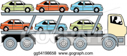 Vector Art - Car carrier truck. Clipart Drawing gg54198658 - GoGraph