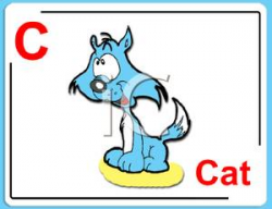 C Is For Cat Alphabet Card - Royalty Free Clipart Picture