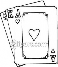 Black and White Playing Cards - Royalty Free Clipart Picture