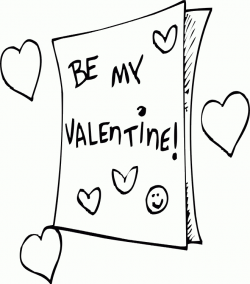 Cool Of Valentine Card Clipart Black And White - Letter Master
