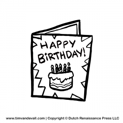 Greeting Card Black And White Clipart