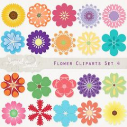 Flower Power Cute Digital Clipart Commercial by JWIllustrations ...