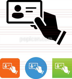 Hand Holding Business Card Icon - Popicon