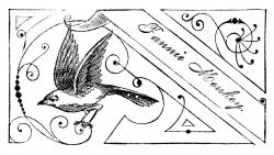 Vintage Clip Art - Fancy Calling Card with Bird - The Graphics Fairy