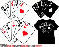 Poker Cards Silhouette SVG Clipart Full House Straight Flush Four of ...