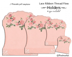 Printable Lace Ribbon HOLDERS Clipart Lace Keeper Template Thread ...