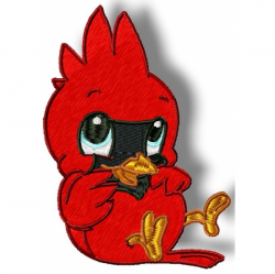 Pamela's Embroidery - Cute Baby Cardinal