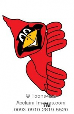 Clipart Cartoon Cardinal Peering Out From the Side