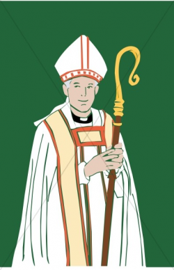 Catholic Bishop with Staff | Clergy Clipart