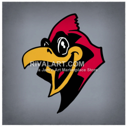 Happy Cardinals Mascot Head In Color