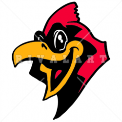 Mascot Clipart Image of A Happy Cardinals Mascot Head In Color ...