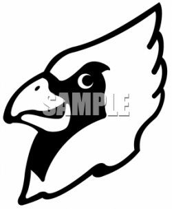 Cardinal Mascot Black And White Clipart