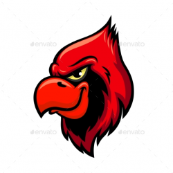 Cardinal Red Bird Head Icon by VectorTradition | GraphicRiver