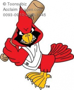 Clipart Cartoon Cardinal Playing Baseball - Acclaim Stock ...