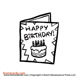 Birthday Cards Clip Art Fresh Greeting Card Black and White Clipart ...