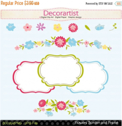 ON SALE flowers clipart, border clipart, frame clipart,cards making ...
