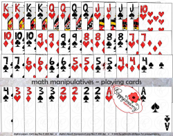 Math Manipulatives Playing Cards Clipart Set 300 dpi
