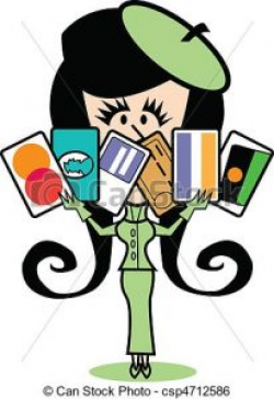 Credit Card Clipart girl with credit cards clip art girl or woman ...