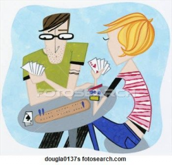 cards cribbage clip art | Playing Cribbage. Fotosearch - Search Clip ...