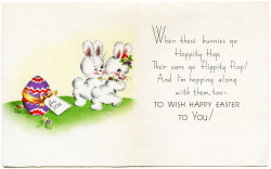 Free Vintage Image ~ Bunnies Easter Card | Old Design Shop Blog