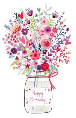Greeting card : Happy Birthday Clip Art Flowers Happy Birthday Pics ...