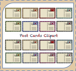 Postcards Clipart / Mail Clipart / Travel Clipart by Made by Lilli
